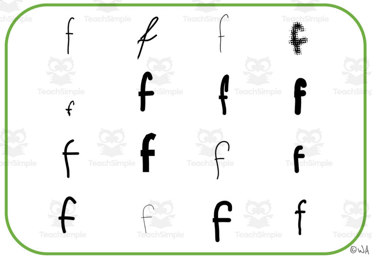 An educational teaching resource from WORDS ASIDE entitled Alphabet Visual Cards - Letter F Mat downloadable at Teach Simple.