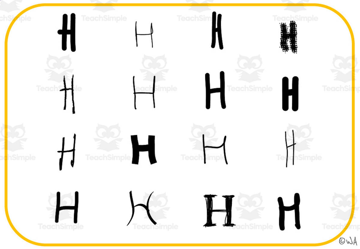 An educational teaching resource from WORDS ASIDE entitled Alphabet Visual Cards - Letter H Mats downloadable at Teach Simple.