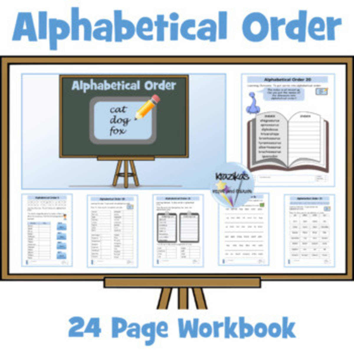 An educational teaching resource from Inspire and Educate By Krazikas entitled Alphabetical Order Worksheets downloadable at Teach Simple.