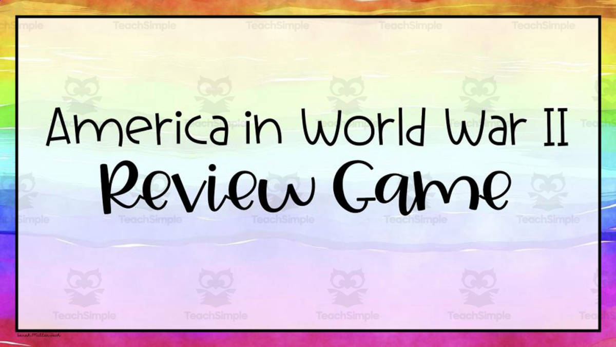 An educational teaching resource from Sarah Miller Tech entitled America in World War II Review Game downloadable at Teach Simple.