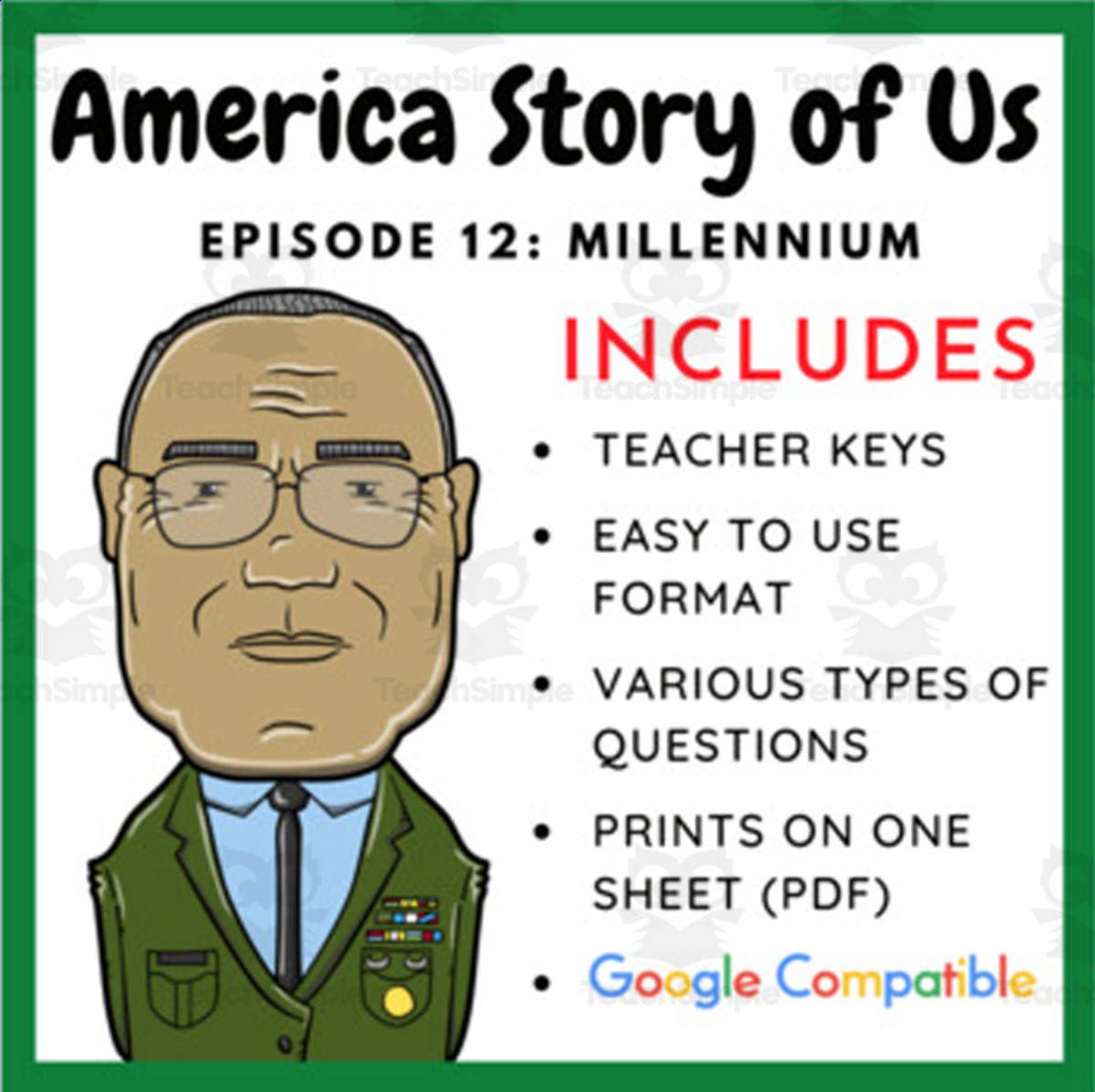 An educational teaching resource from EduPal Learning entitled America Story of Us: Episode 12 - "Millennium" - Complete Video Guide downloadable at Teach Simple.
