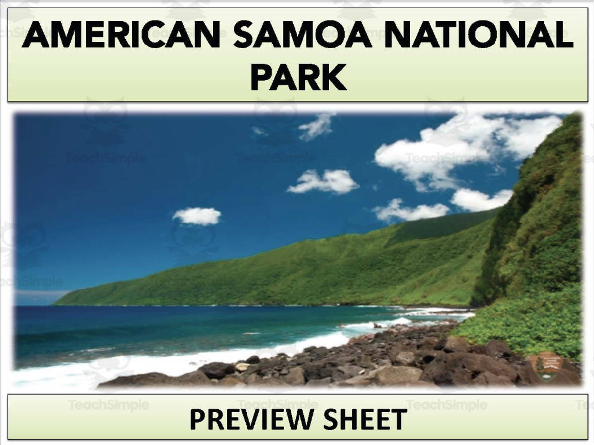 An educational teaching resource from Mr Gray History entitled American Samoa National Park Geography Unit downloadable at Teach Simple.