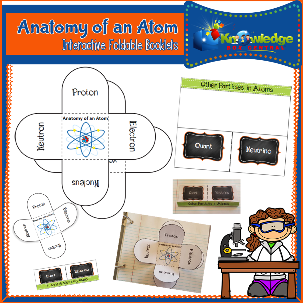 An educational teaching resource from Knowledge Box Central entitled Anatomy of an Atom Interactive Foldable Booklets - EBOOK downloadable at Teach Simple.