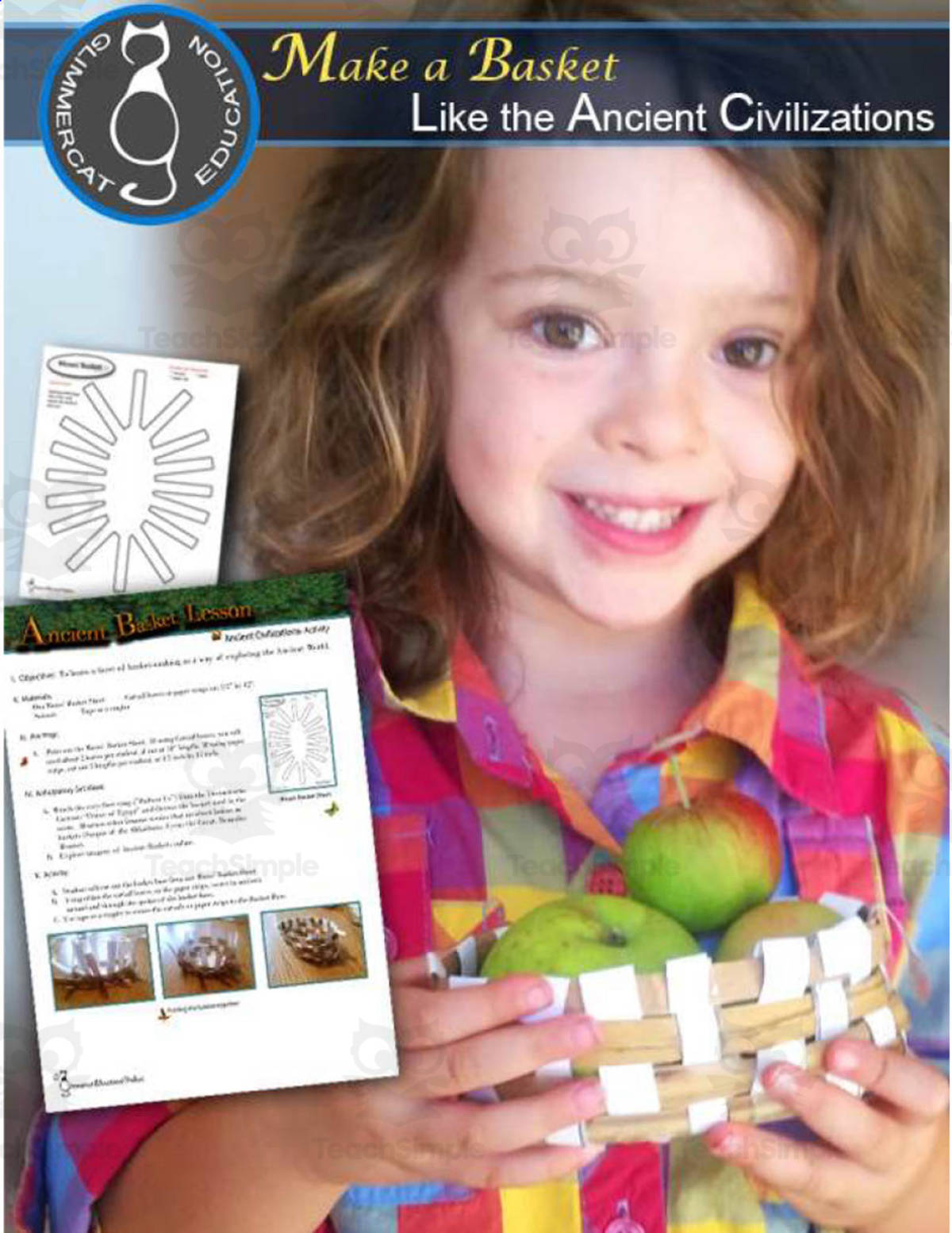 An educational teaching resource from Glimmercat Education entitled Ancient Civilizations Basket Craft downloadable at Teach Simple.