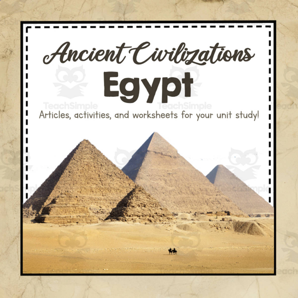 An educational teaching resource from Simply Schoolgirl entitled Ancient Civilizations: Egypt Unit Study downloadable at Teach Simple.