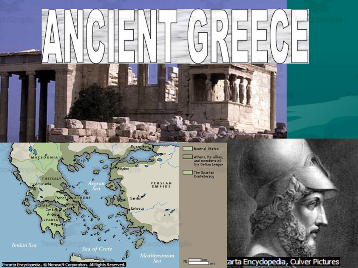 An educational teaching resource from Jason Stein entitled Ancient Greece World History PowerPoint & Notes downloadable at Teach Simple.