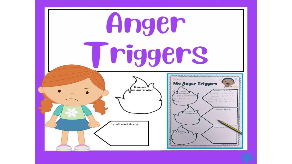 An educational teaching resource from SEN Resource Source entitled Anger Triggers Worksheet downloadable at Teach Simple.