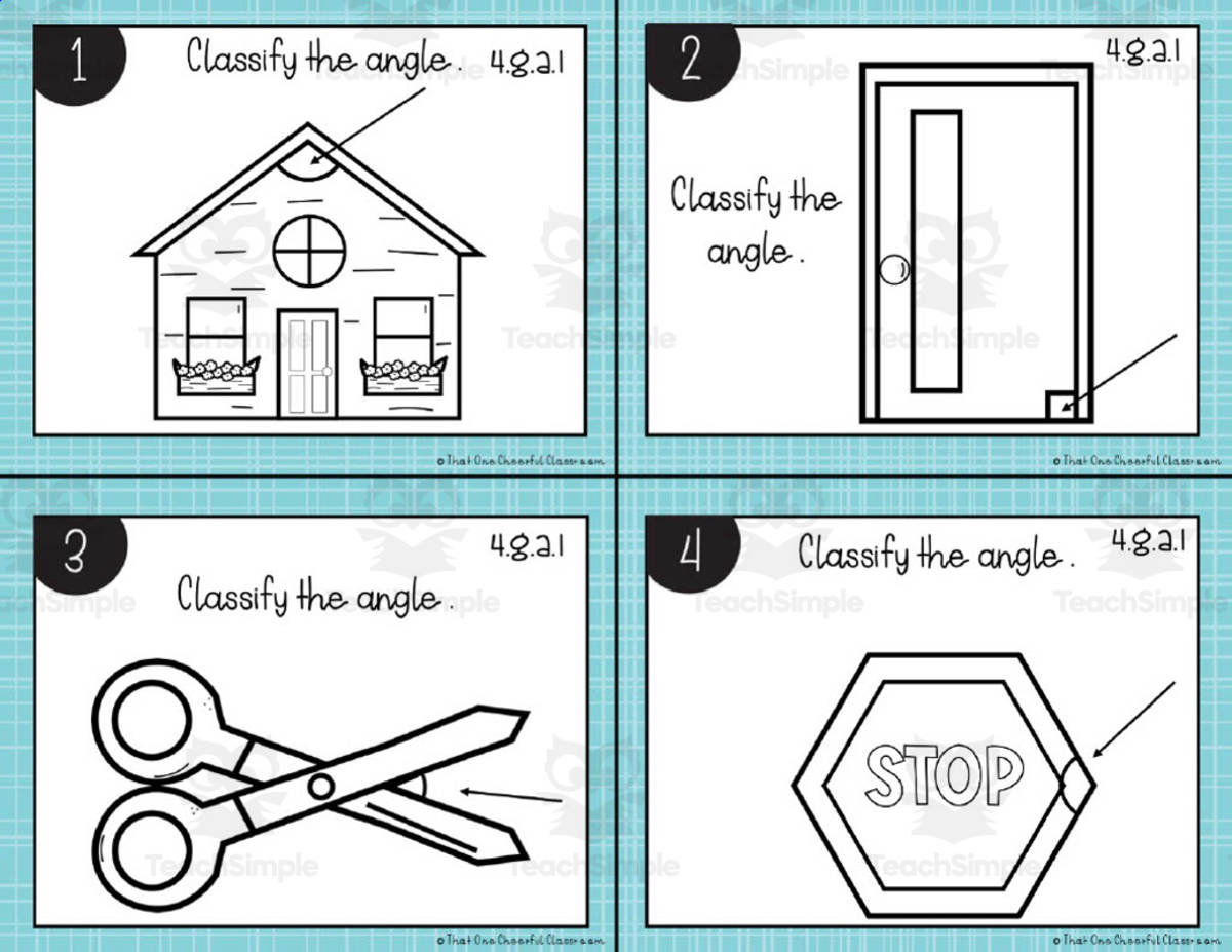 An educational teaching resource from That One Cheerful Classroom entitled Angles Task Cards downloadable at Teach Simple.
