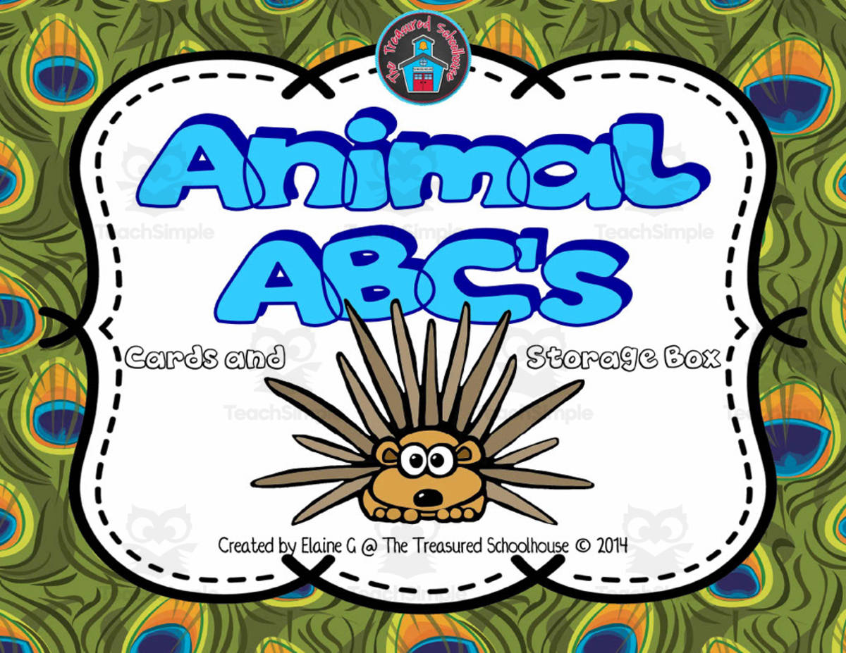 An educational teaching resource from The Treasured Schoolhouse entitled Animal ABC's Activity Cards downloadable at Teach Simple.