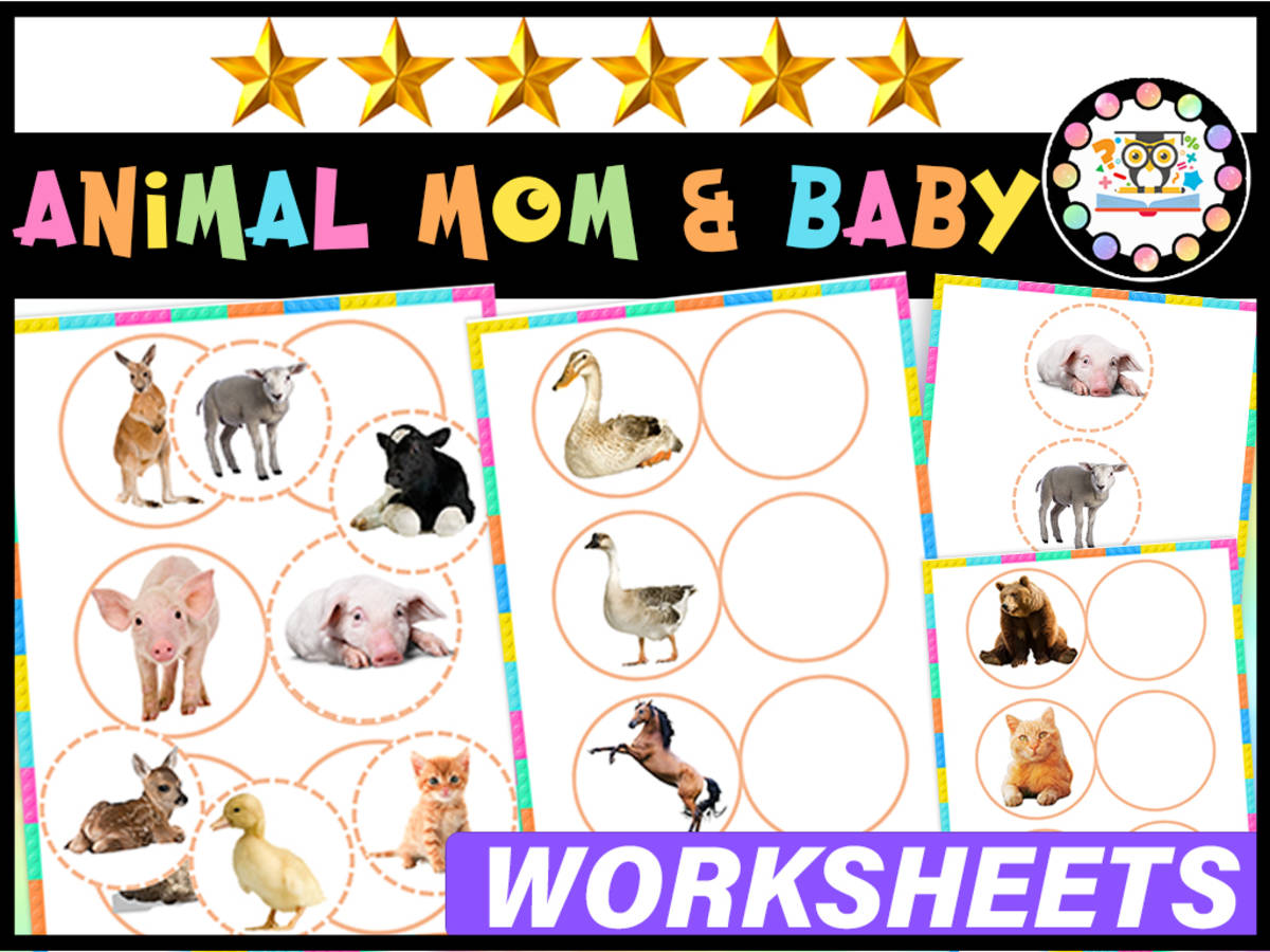An educational teaching resource from LAMO entitled Animal Mom and Baby Matching  Worksheet Vocabulary downloadable at Teach Simple.