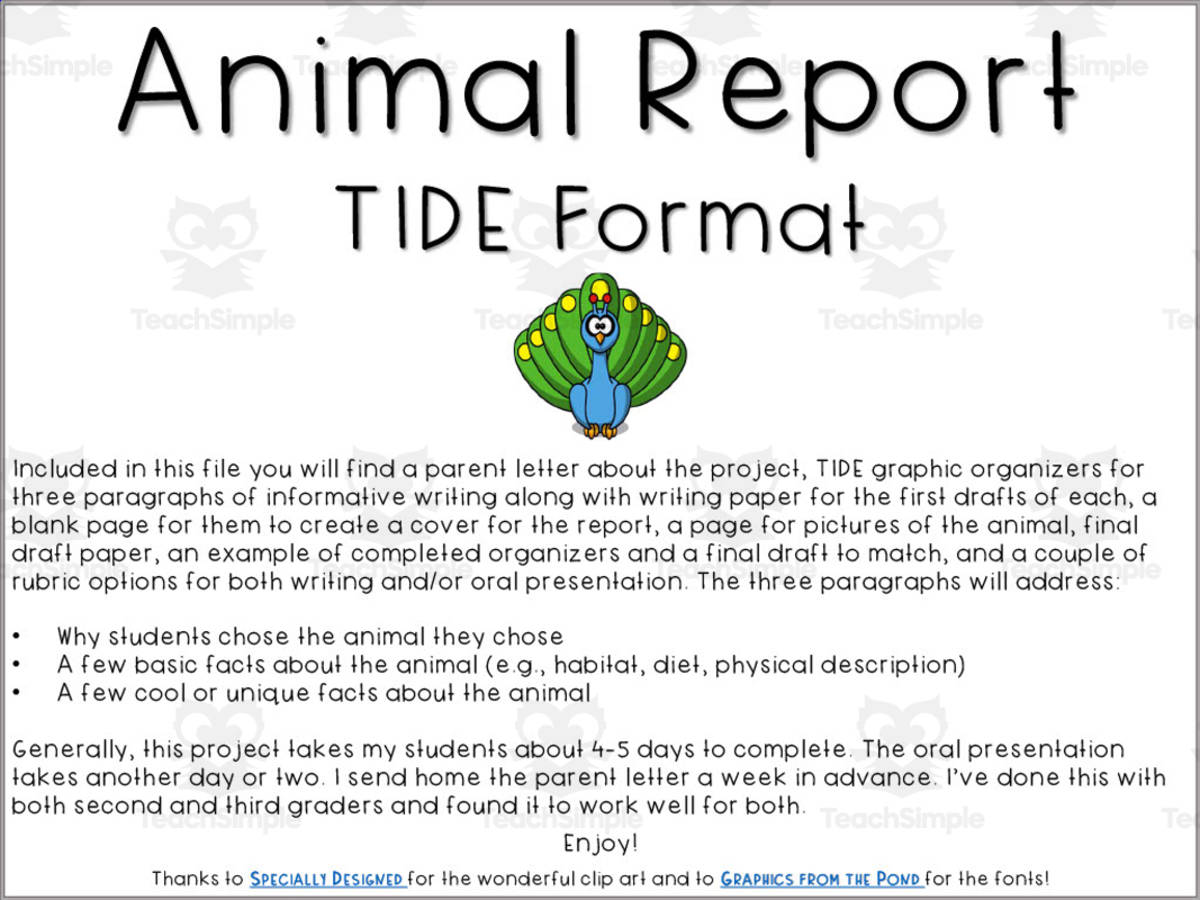 An educational teaching resource from At the Core entitled Animal Report Packet downloadable at Teach Simple.