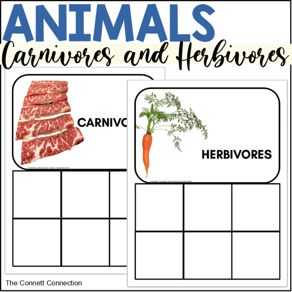 An educational teaching resource from The Connett Connection entitled Animal Sort: Carnivore Herbivore Omnivore downloadable at Teach Simple.