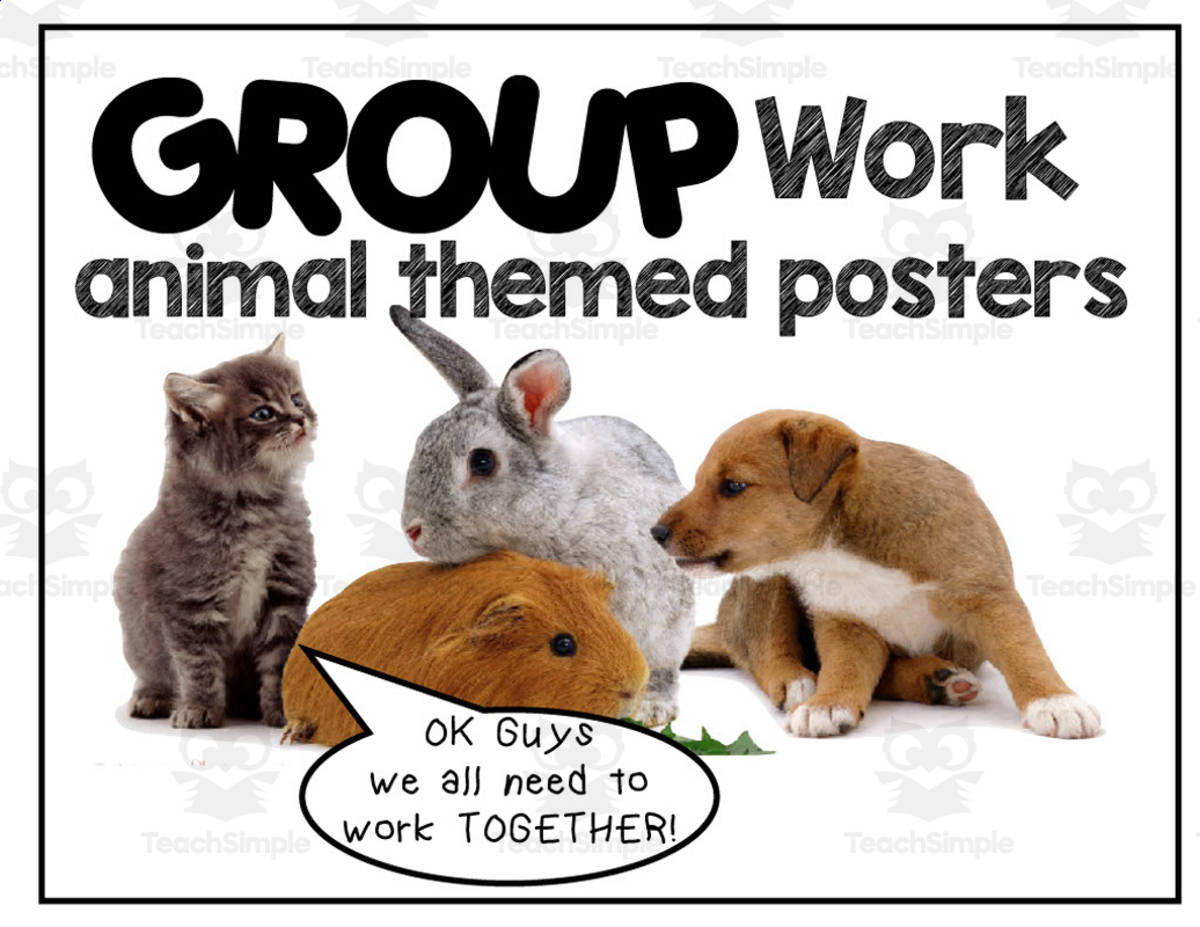 An educational teaching resource from Easy Peasy Primary Resources entitled Animal Themed Group Work Posters downloadable at Teach Simple.