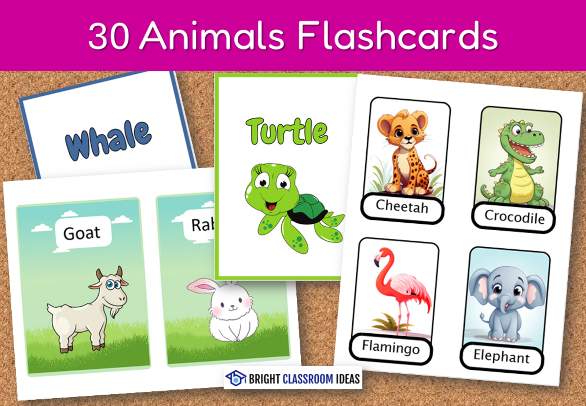 An educational teaching resource from Bright Classroom Ideas Marketplace entitled Animal Vocabulary Flashcards – Farm, Sea, and Zoo Animals downloadable at Teach Simple.