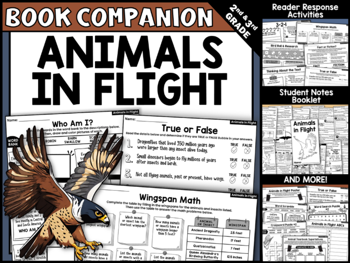 An educational teaching resource from Creatively Gifted entitled Animals in Flight by Steve Jenkins Read-Aloud Activities downloadable at Teach Simple.