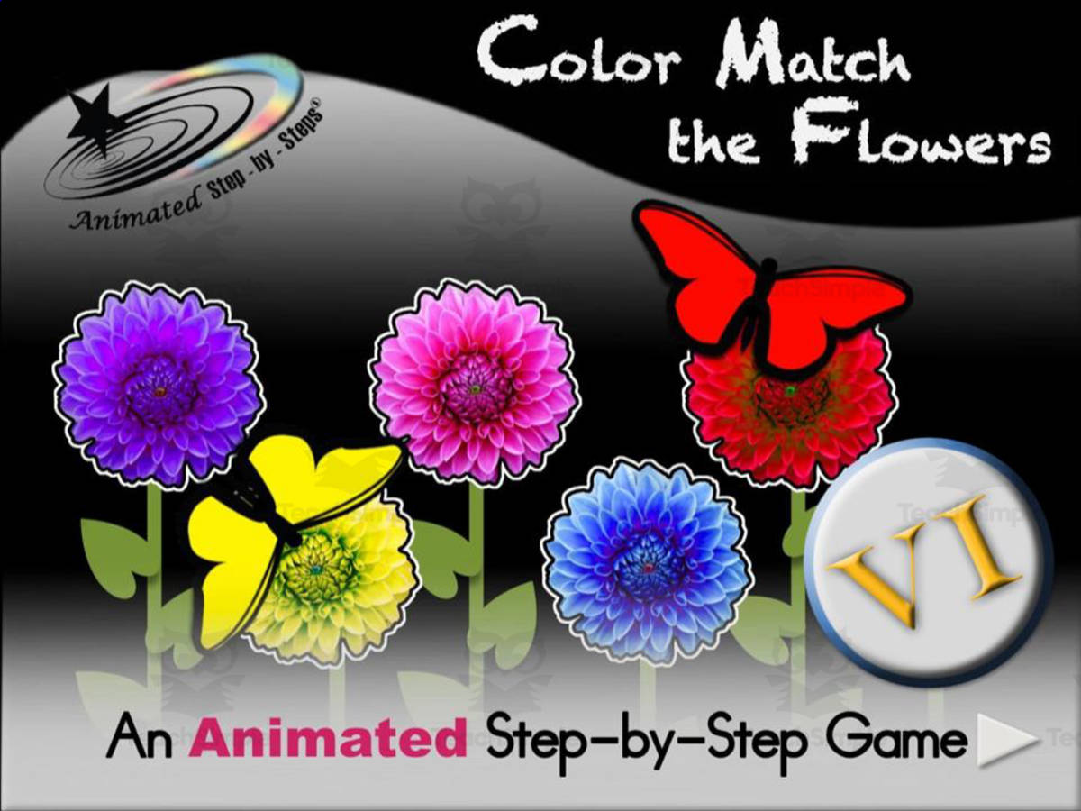 An educational teaching resource from Bloom Resources entitled Animated Game: Color Match the Flowers VI downloadable at Teach Simple.
