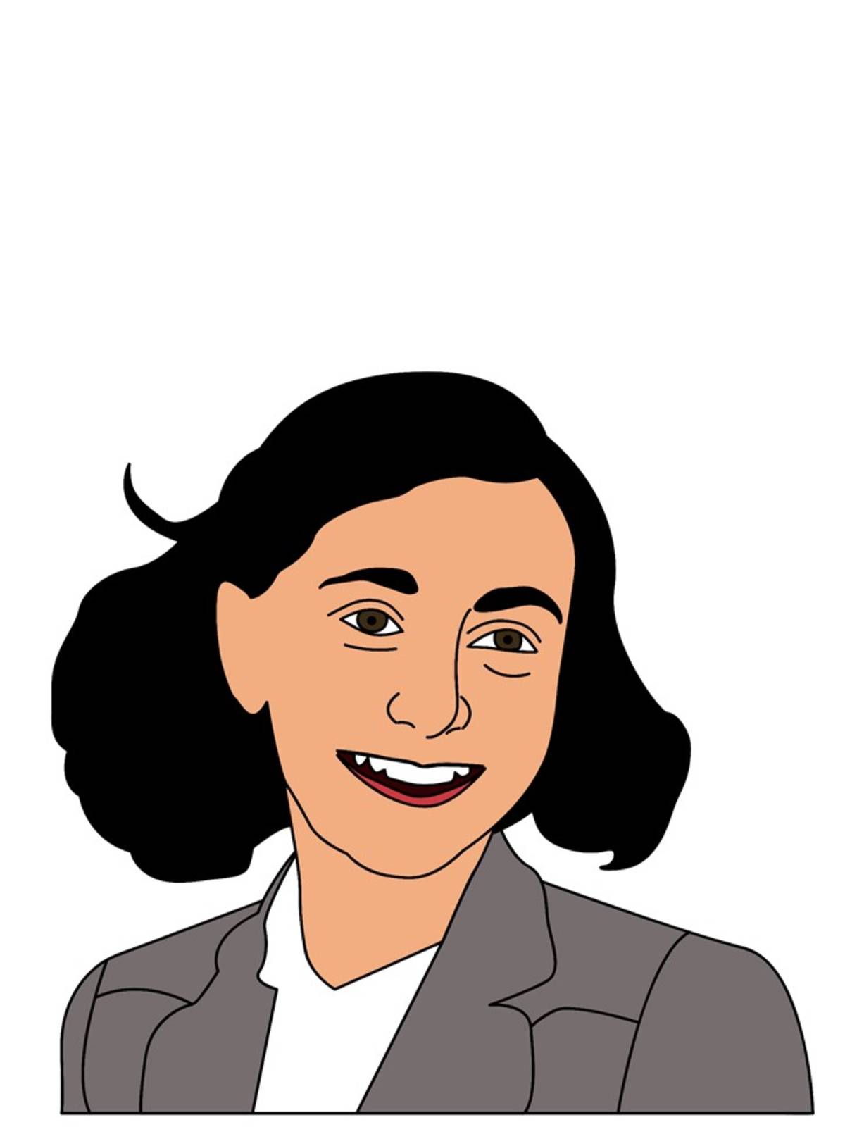 An educational teaching resource from Teacher's Clipart entitled Anne Frank Illustration – Color & Line Art Set downloadable at Teach Simple.