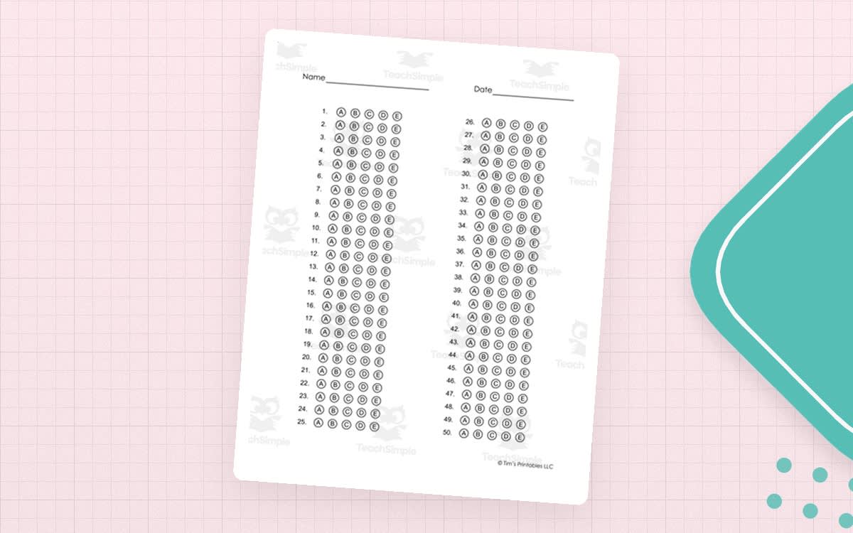 An educational teaching resource from Tim's Printables entitled Answer Sheet Templates downloadable at Teach Simple.