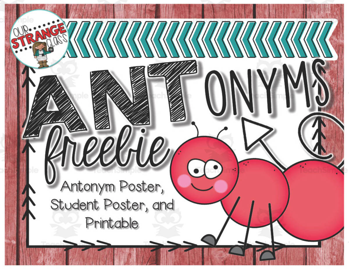 An educational teaching resource from Our Strange Class entitled Antonyms Freebie downloadable at Teach Simple.
