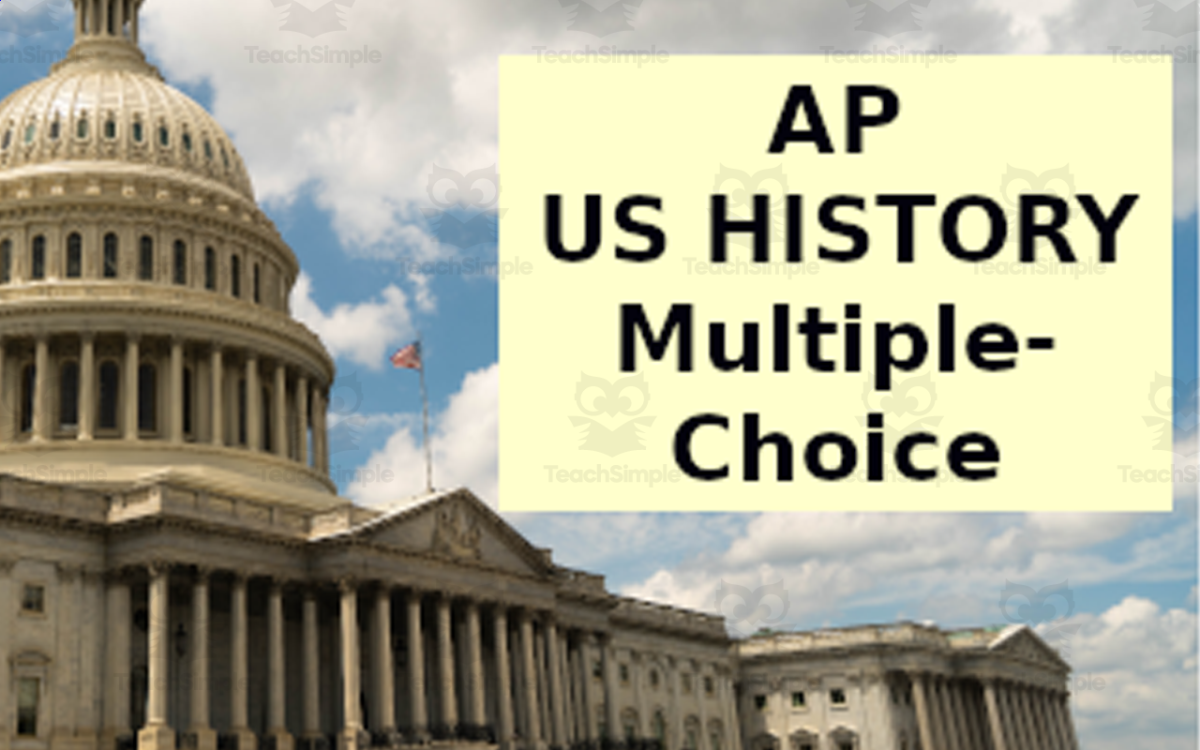 An educational teaching resource from Innovation Assessments LLC entitled AP US History, 1950s-1980s, Test Question Bank, Multiple-Choice downloadable at Teach Simple.