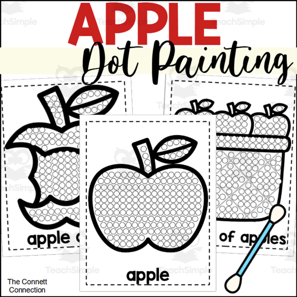 An educational teaching resource from The Connett Connection entitled Apple Dot Painting - A Fine Motor Art Activity downloadable at Teach Simple.