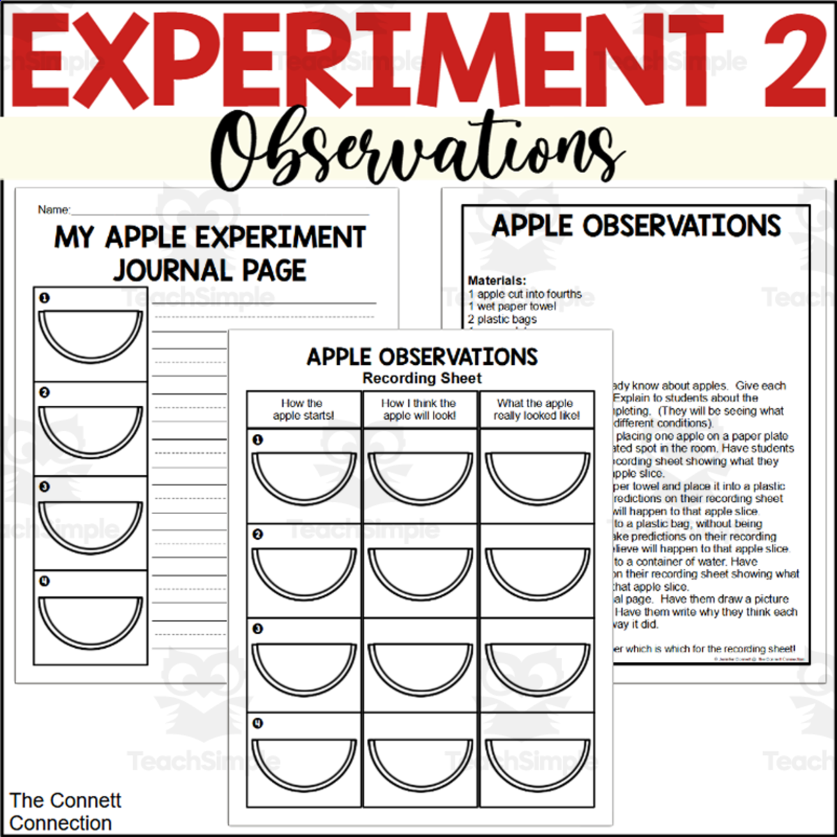 An educational teaching resource from The Connett Connection entitled Apple Science Experiment - Observing Apples downloadable at Teach Simple.