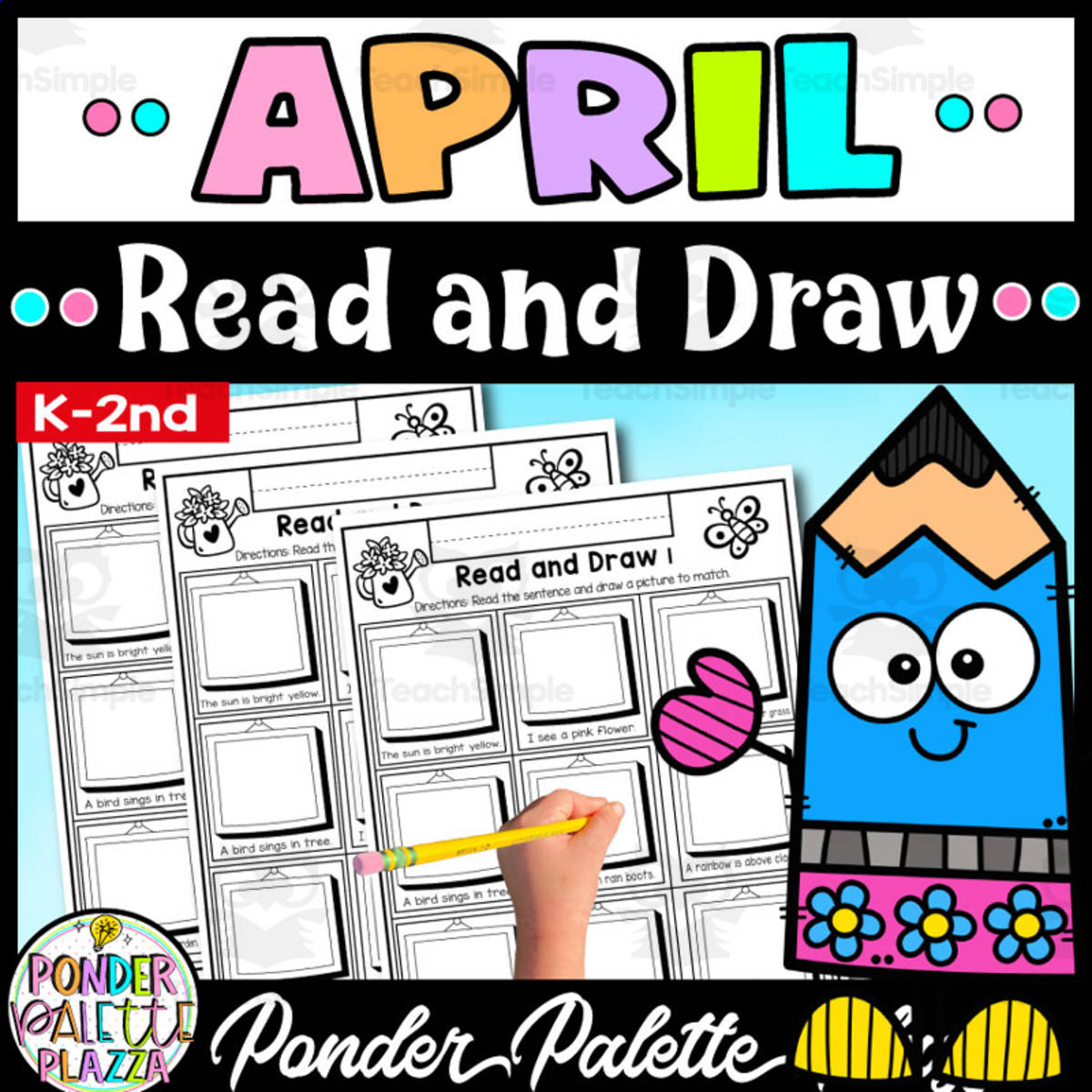 An educational teaching resource from Ponder Palette Plazza entitled April Read and Draw - No Prep Activity downloadable at Teach Simple.
