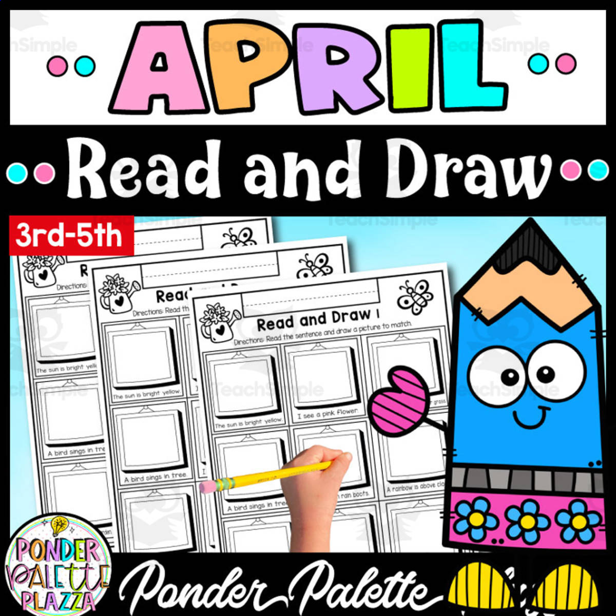 An educational teaching resource from Ponder Palette Plazza entitled April Read and Draw - No Prep downloadable at Teach Simple.