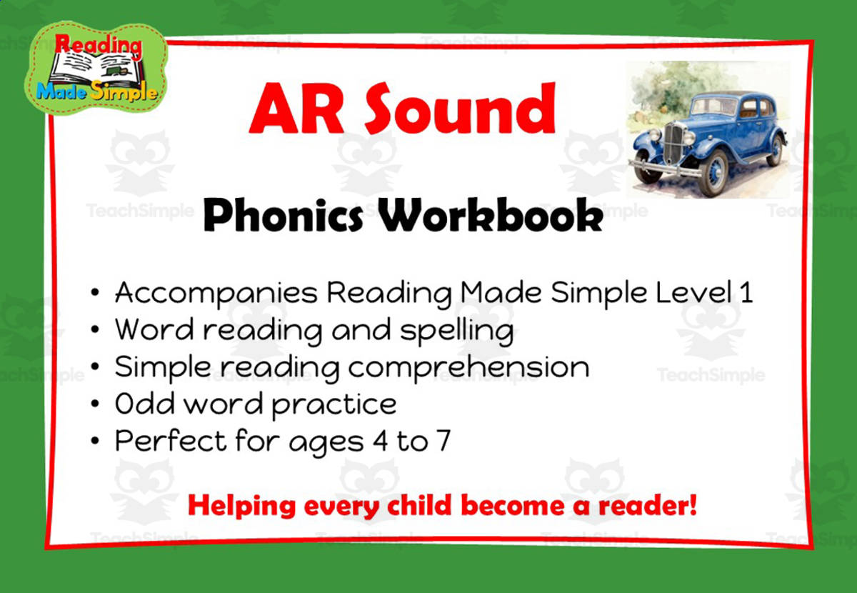An educational teaching resource from Lilibette's Resources entitled AR: Phonics Workbook Reading Made Simple downloadable at Teach Simple.