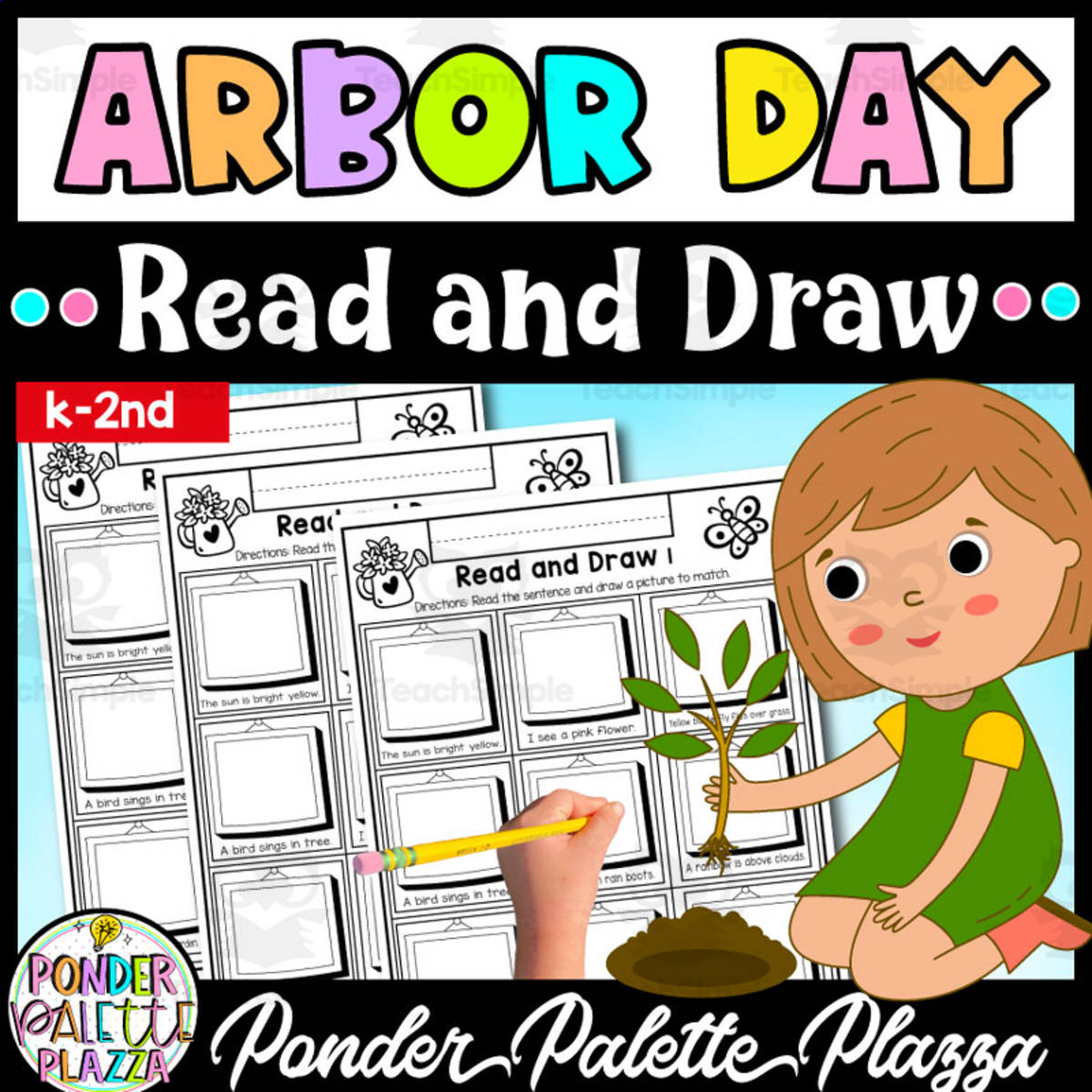 An educational teaching resource from Ponder Palette Plazza entitled Arbor Day Read and Draw - No Prep Activity downloadable at Teach Simple.