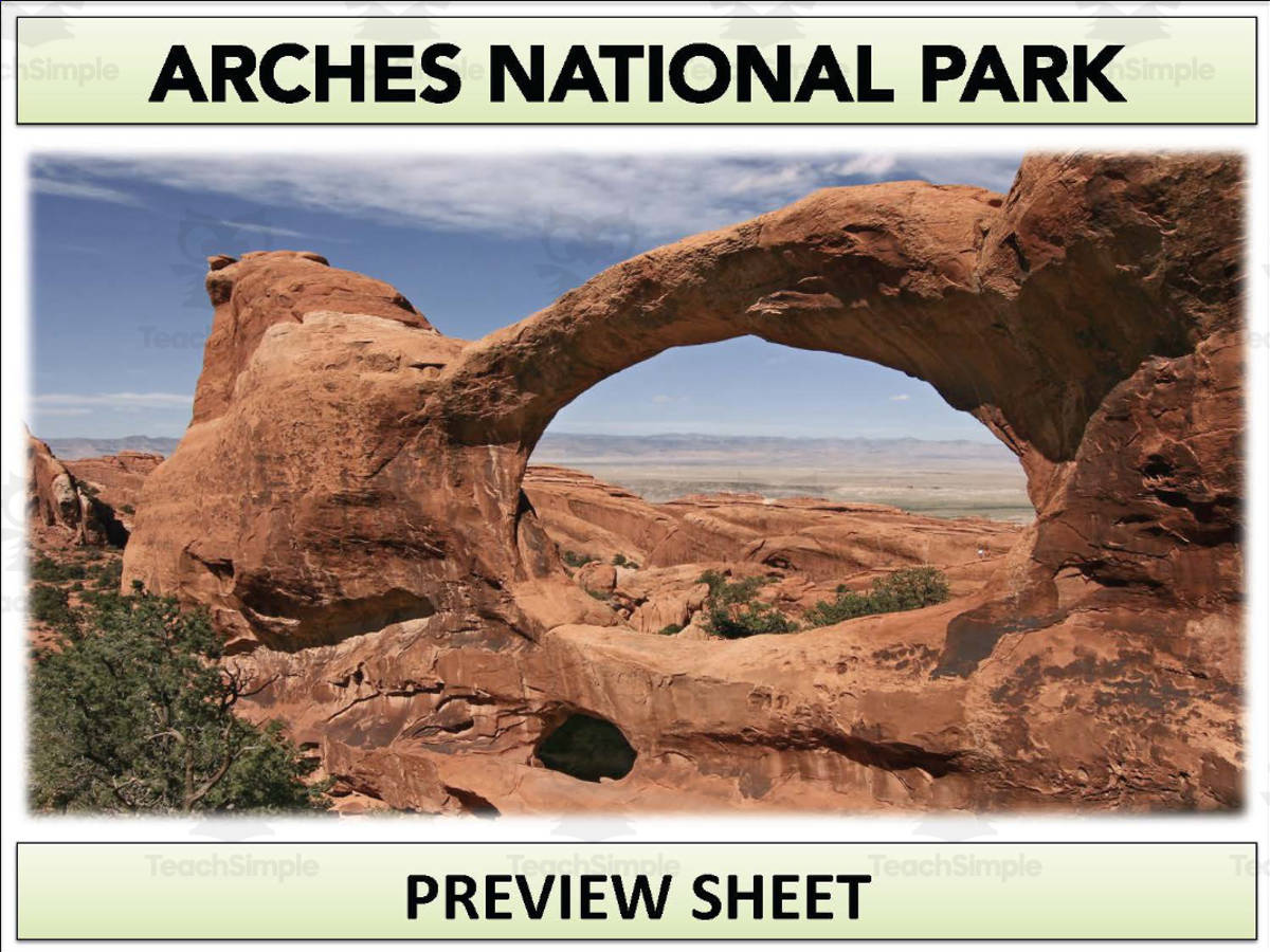 An educational teaching resource from Mr Gray History entitled Arches National Park Geography Unit downloadable at Teach Simple.