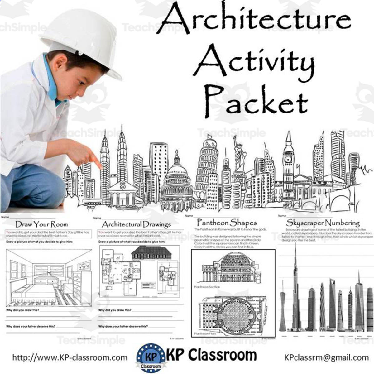 An educational teaching resource from KP Classroom entitled Architecture and Architect No-Prep Activity Packet downloadable at Teach Simple.