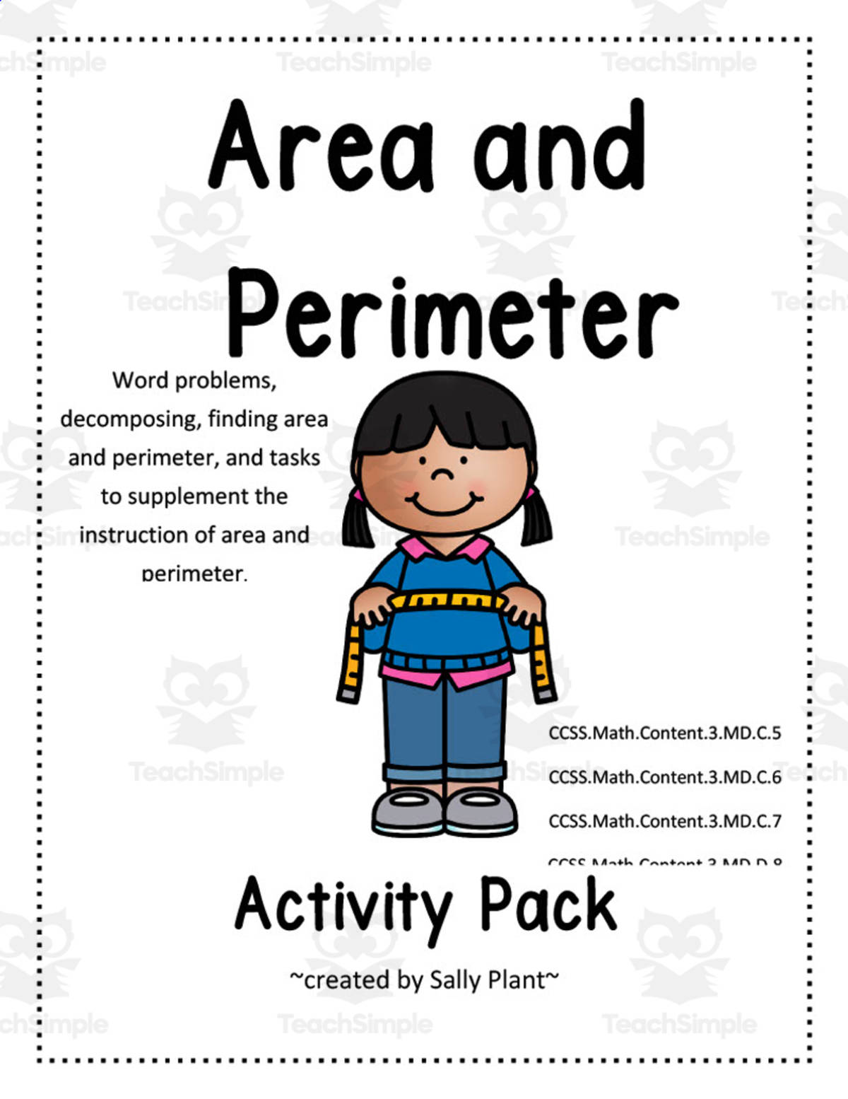 An educational teaching resource from At the Core entitled Area and Perimeter Activity Pack downloadable at Teach Simple.