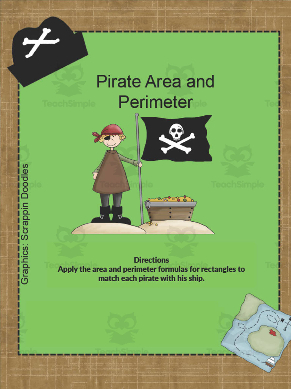 An educational teaching resource from Have Fun Teaching entitled Area and Perimeter Pirate Activity downloadable at Teach Simple.