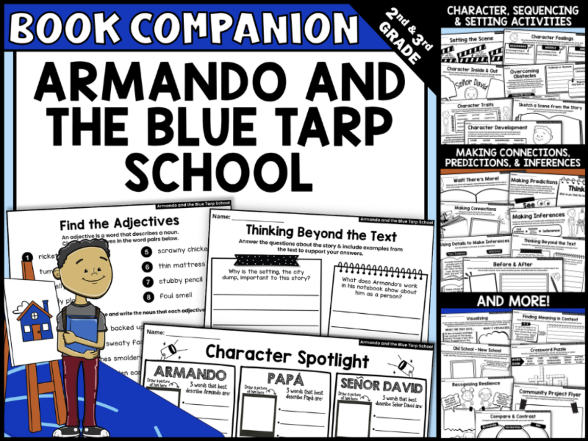 An educational teaching resource from Creatively Gifted entitled Armando and the Blue Tarp School Interactive Read-Aloud Activities downloadable at Teach Simple.