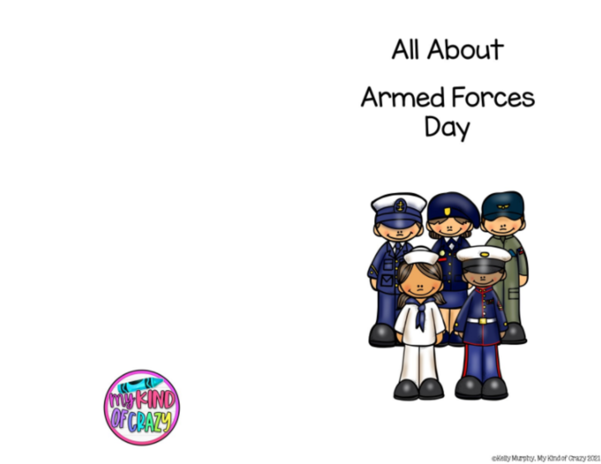 An educational teaching resource from My Kind of Crazy entitled Armed Forces Day Adapted Book, Printable, Color and BW, Special Ed downloadable at Teach Simple.