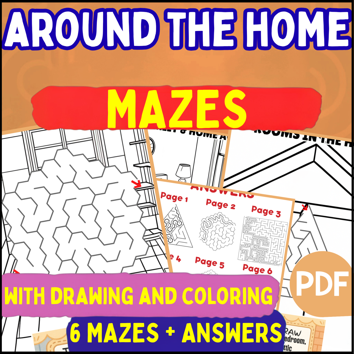 An educational teaching resource from Cored Education entitled Around the Home Mazes (PDF) downloadable at Teach Simple.