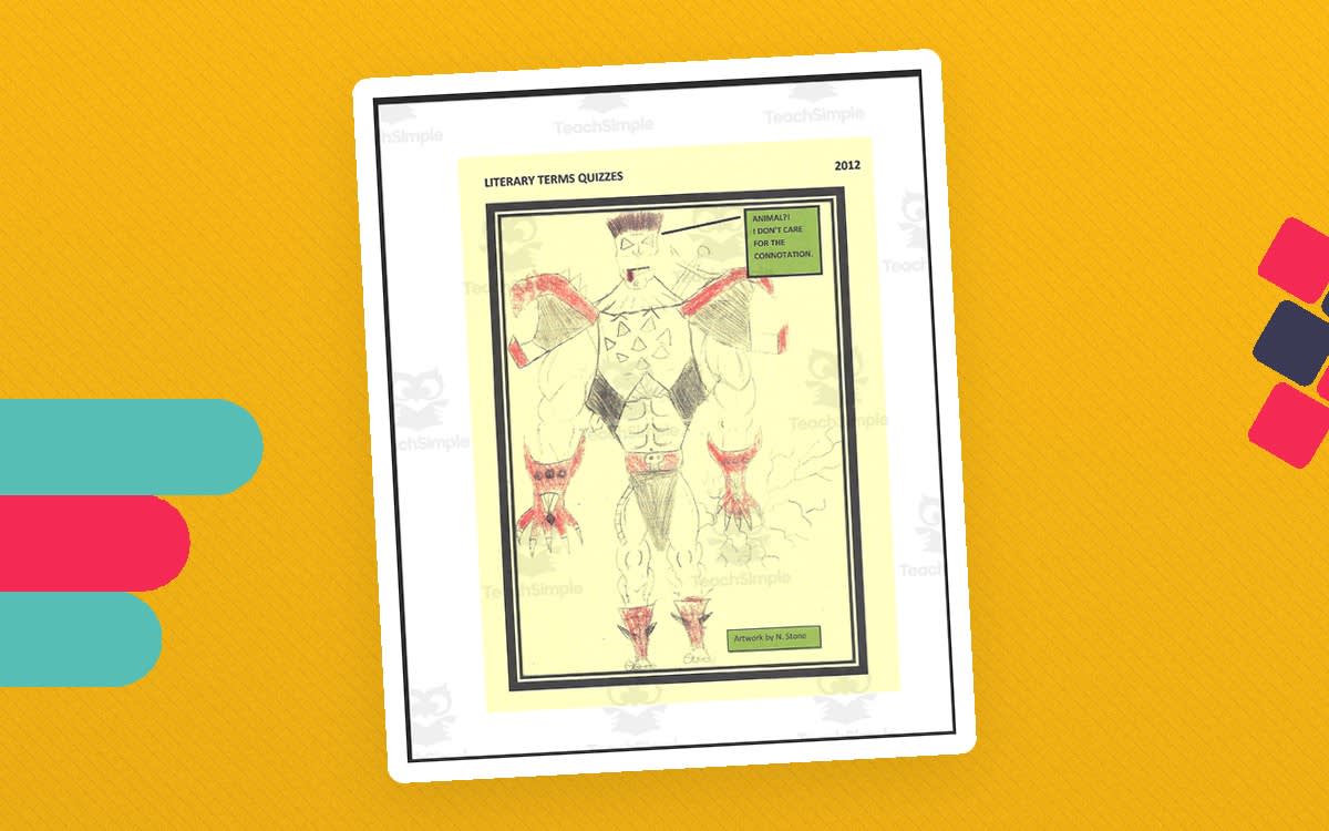 An educational teaching resource from The Education Lab entitled Assessments and Games with Literary Terms downloadable at Teach Simple.