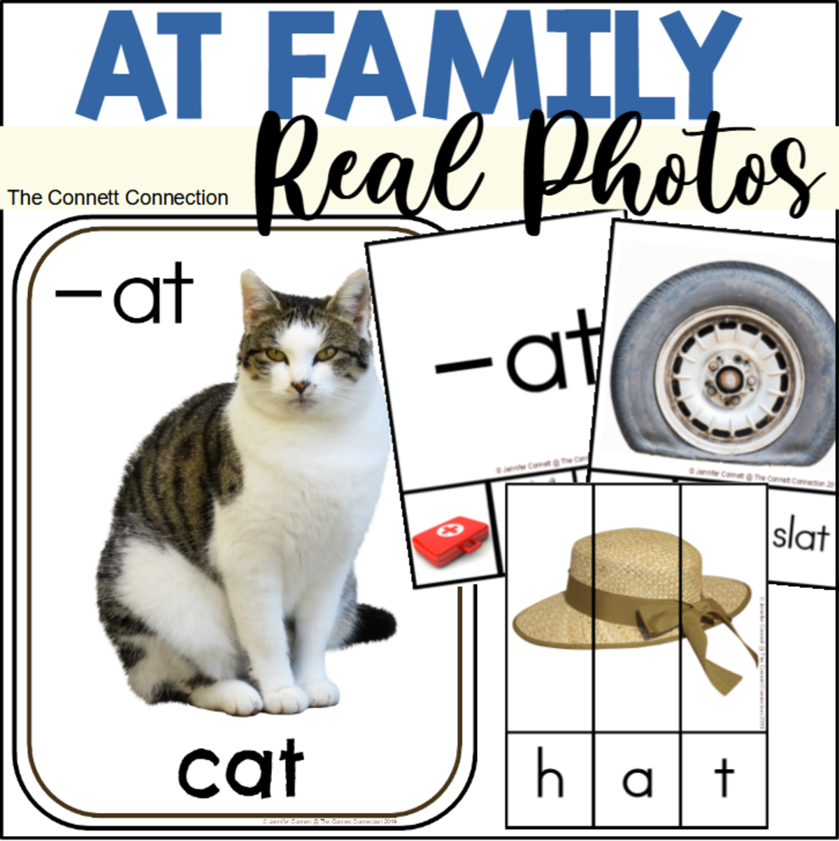 An educational teaching resource from The Connett Connection entitled AT Word Family Activities with Real Photographs downloadable at Teach Simple.