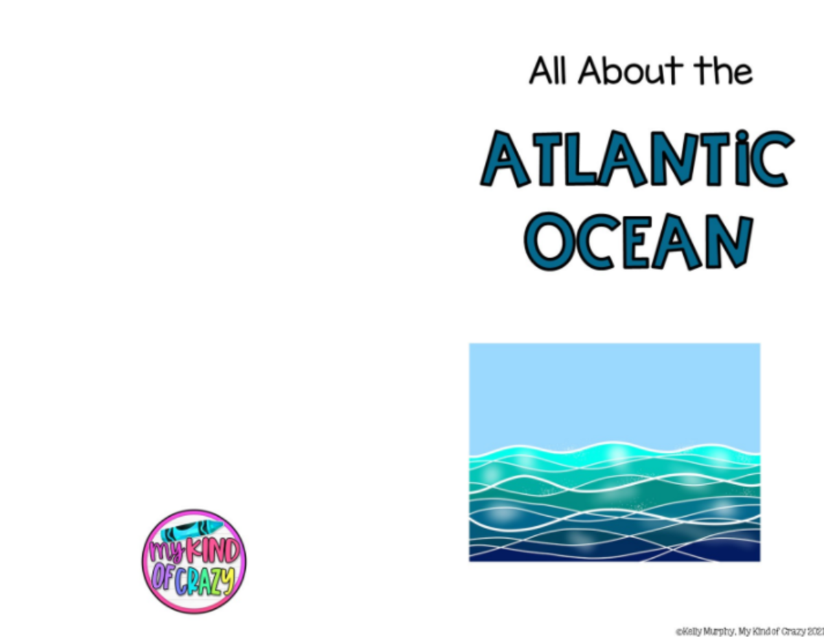 An educational teaching resource from My Kind of Crazy entitled Atlantic Ocean Adapted Book, Printable, Color and BW, Special Ed downloadable at Teach Simple.