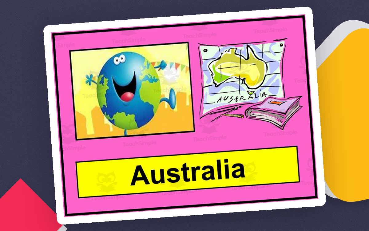 An educational teaching resource from Elementary Resources 4 U entitled Australia PowerPoint - 18 slides downloadable at Teach Simple.