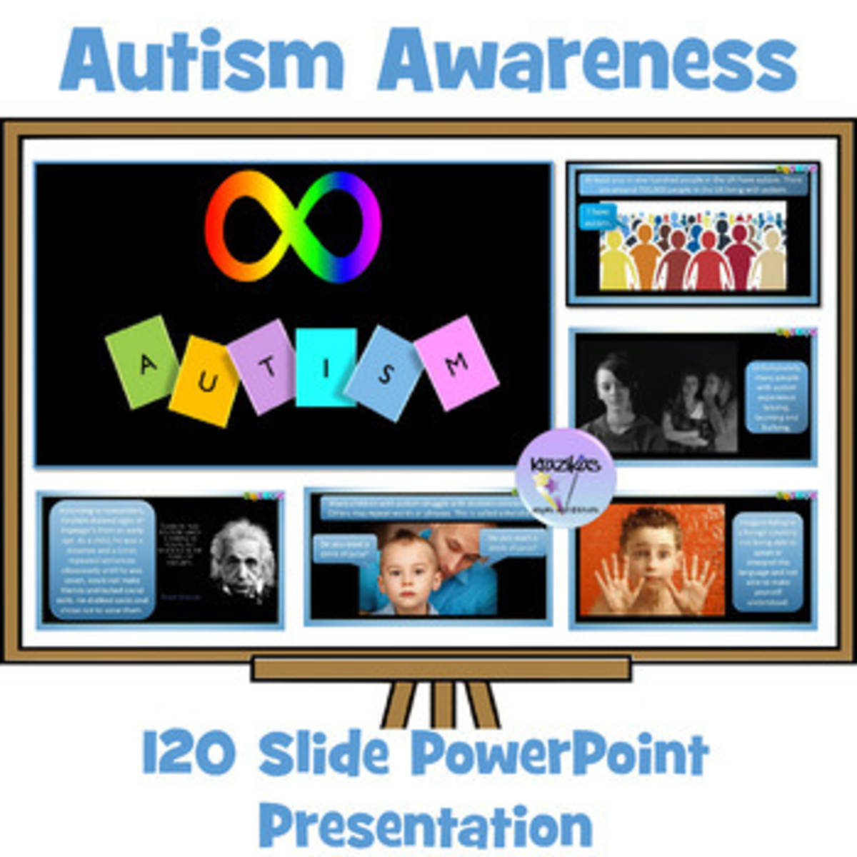 An educational teaching resource from Inspire and Educate By Krazikas entitled Autism Awareness PowerPoint Presentation downloadable at Teach Simple.