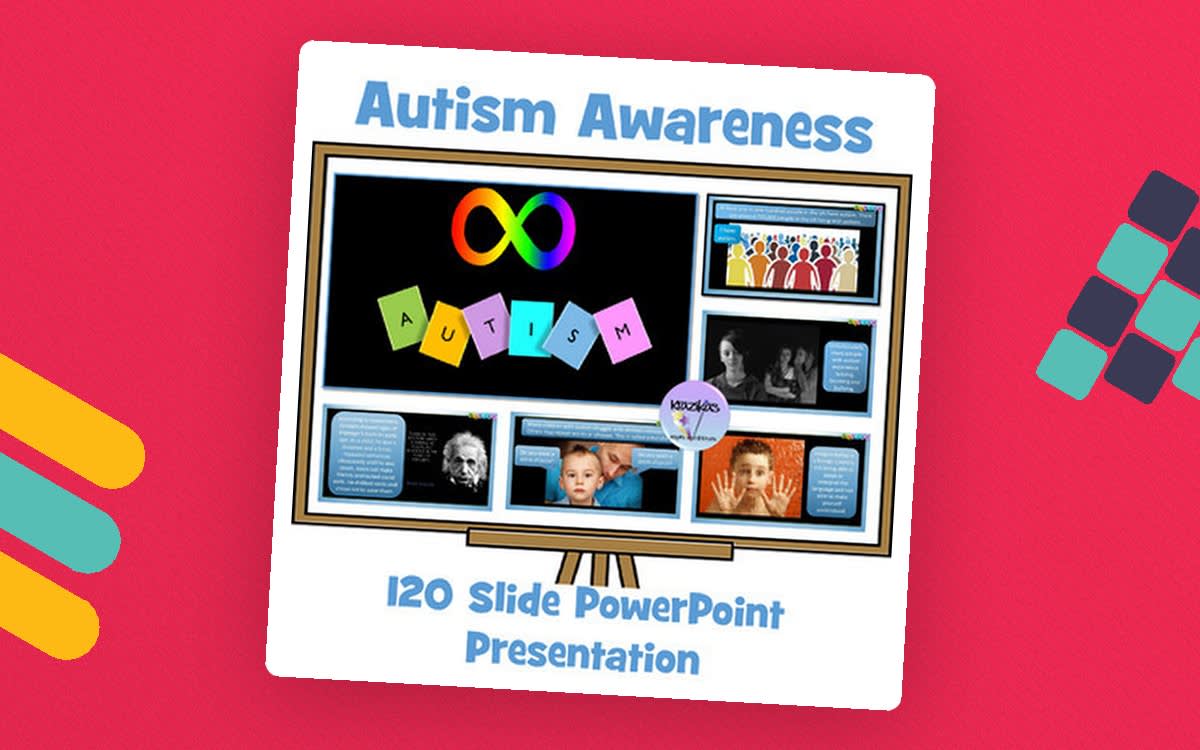 An educational teaching resource from Inspire and Educate By Krazikas entitled Autism Awareness PowerPoint Presentation downloadable at Teach Simple.