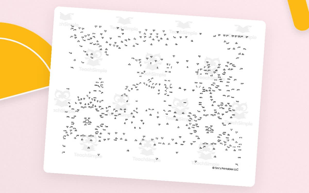 An educational teaching resource from Tim's Printables entitled Automobile Extreme Dot-to-Dot – Difficult Puzzle downloadable at Teach Simple.