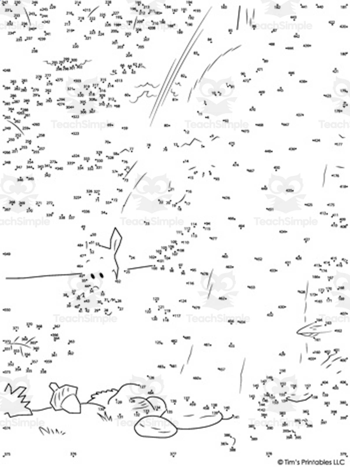 An educational teaching resource from Tim's Printables entitled Autumn / Fall Dot-to-Dot downloadable at Teach Simple.