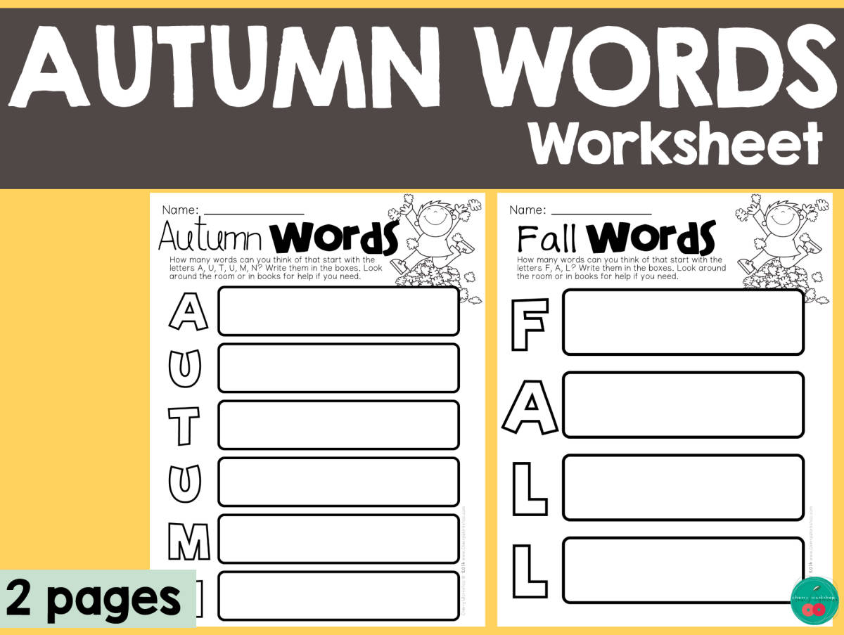 An educational teaching resource from Cherry Workshop entitled Autumn Vocabulary Words downloadable at Teach Simple.