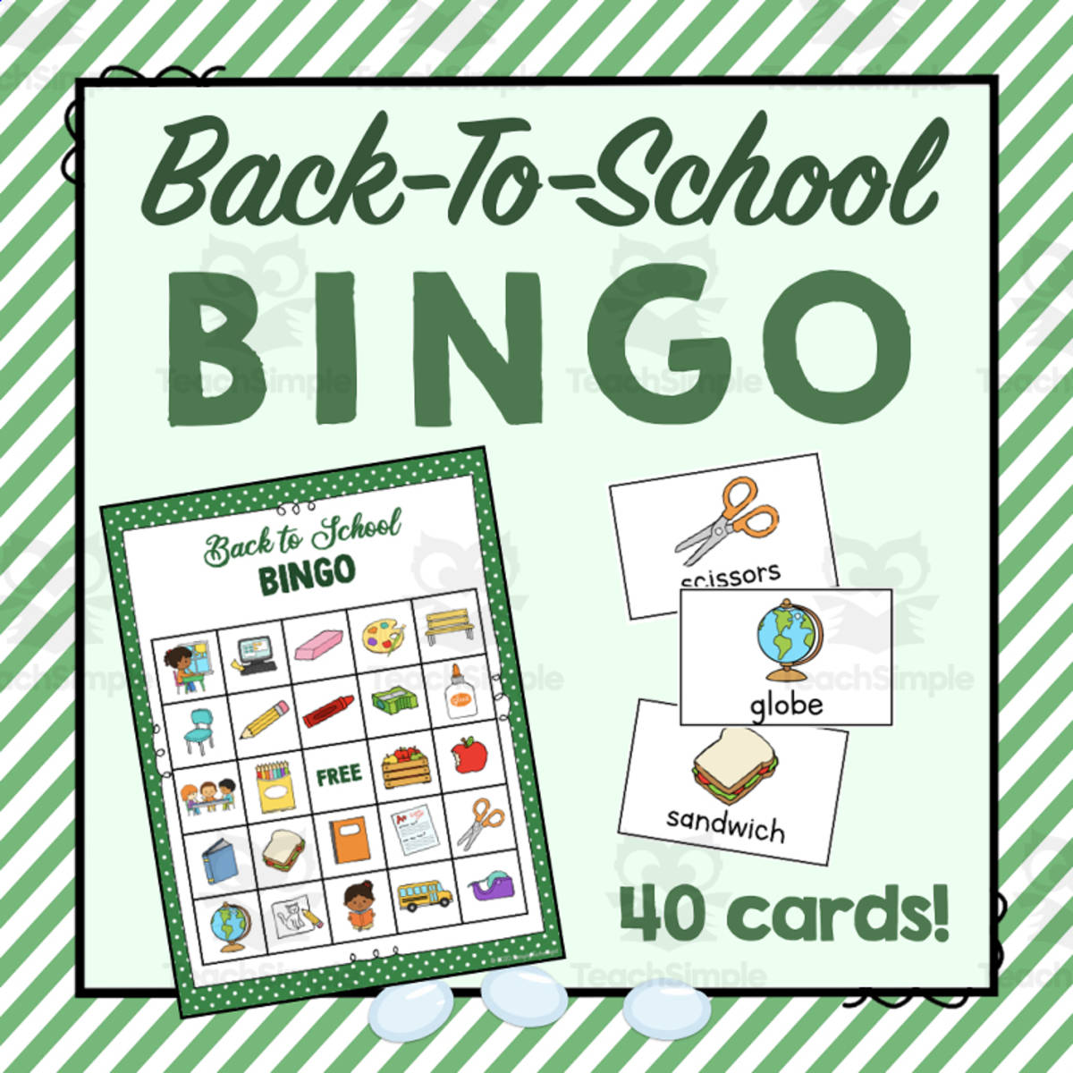 An educational teaching resource from Simply Schoolgirl entitled Back to School Bingo downloadable at Teach Simple.