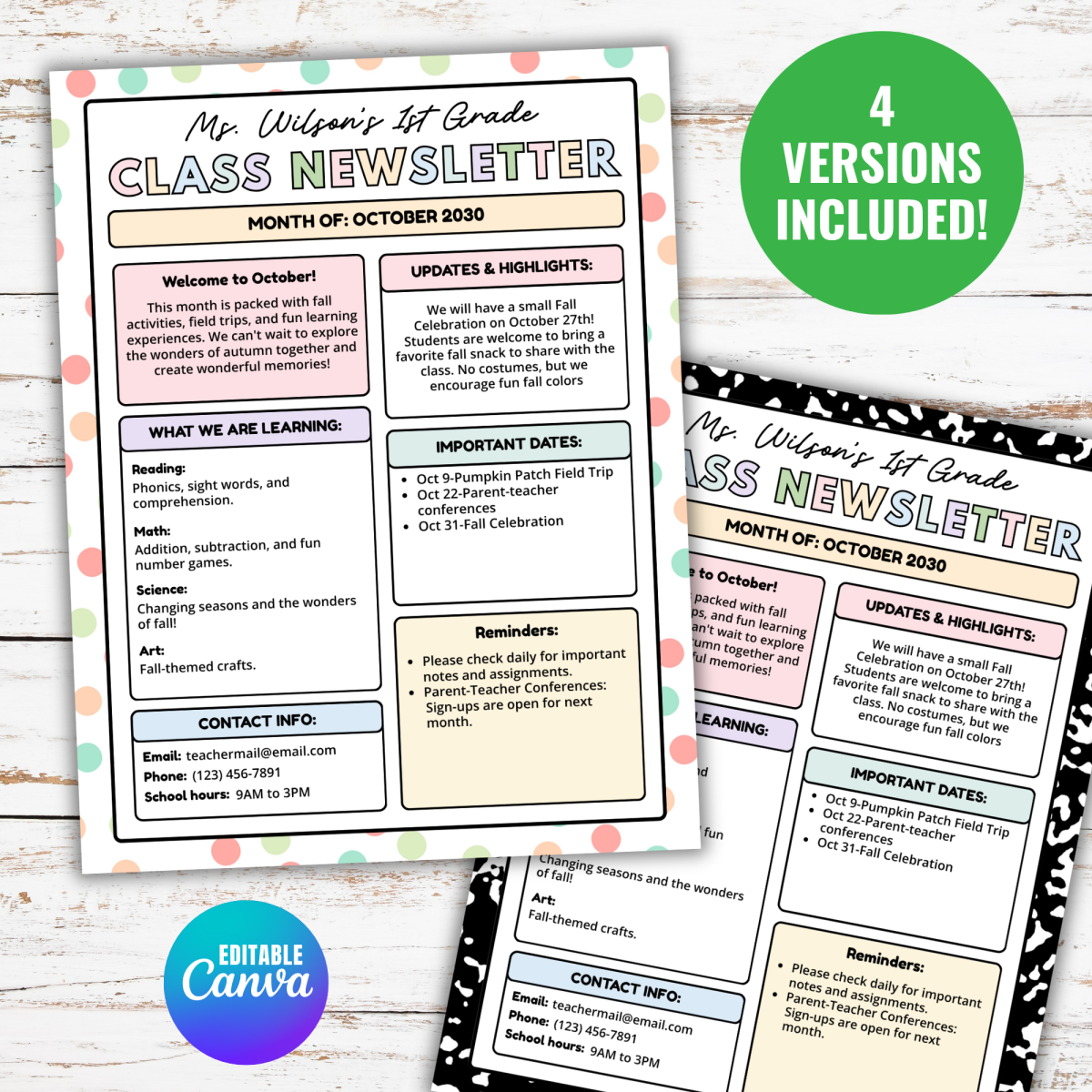An educational teaching resource from screenzro entitled Back To School Classroom Newsletter For Parent Communication downloadable at Teach Simple.