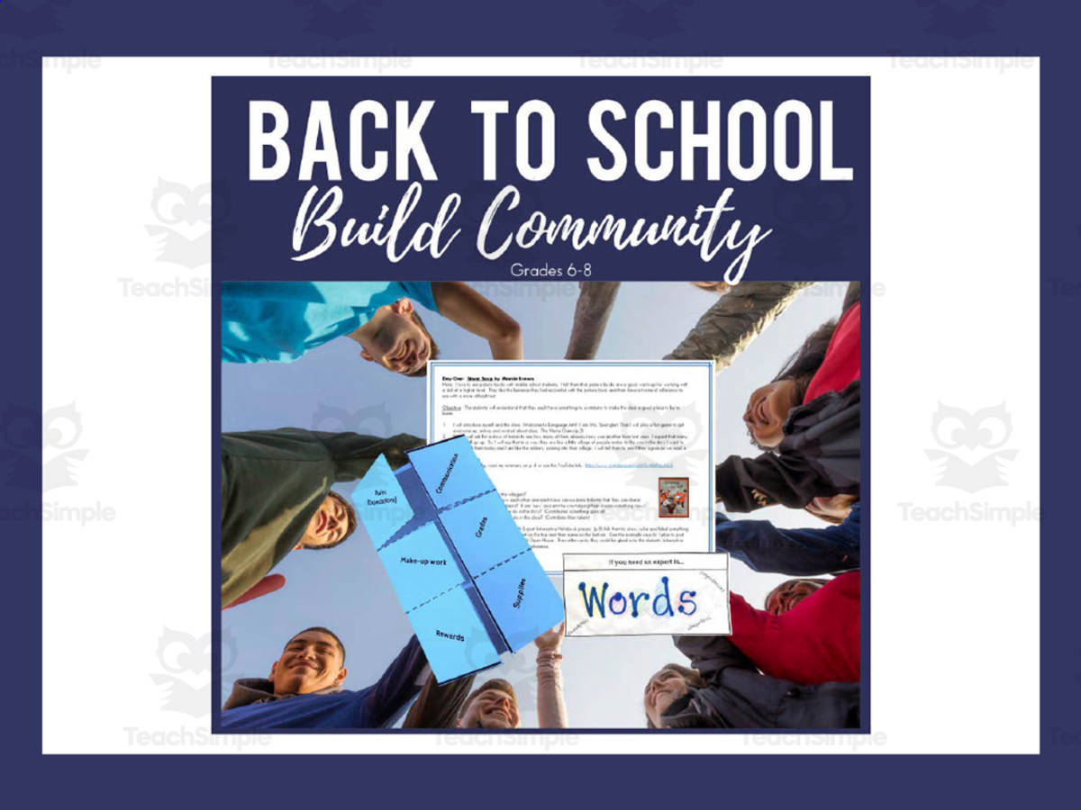 An educational teaching resource from Mrs. Spangler in the Middle entitled Back to School Community Building Activities downloadable at Teach Simple.
