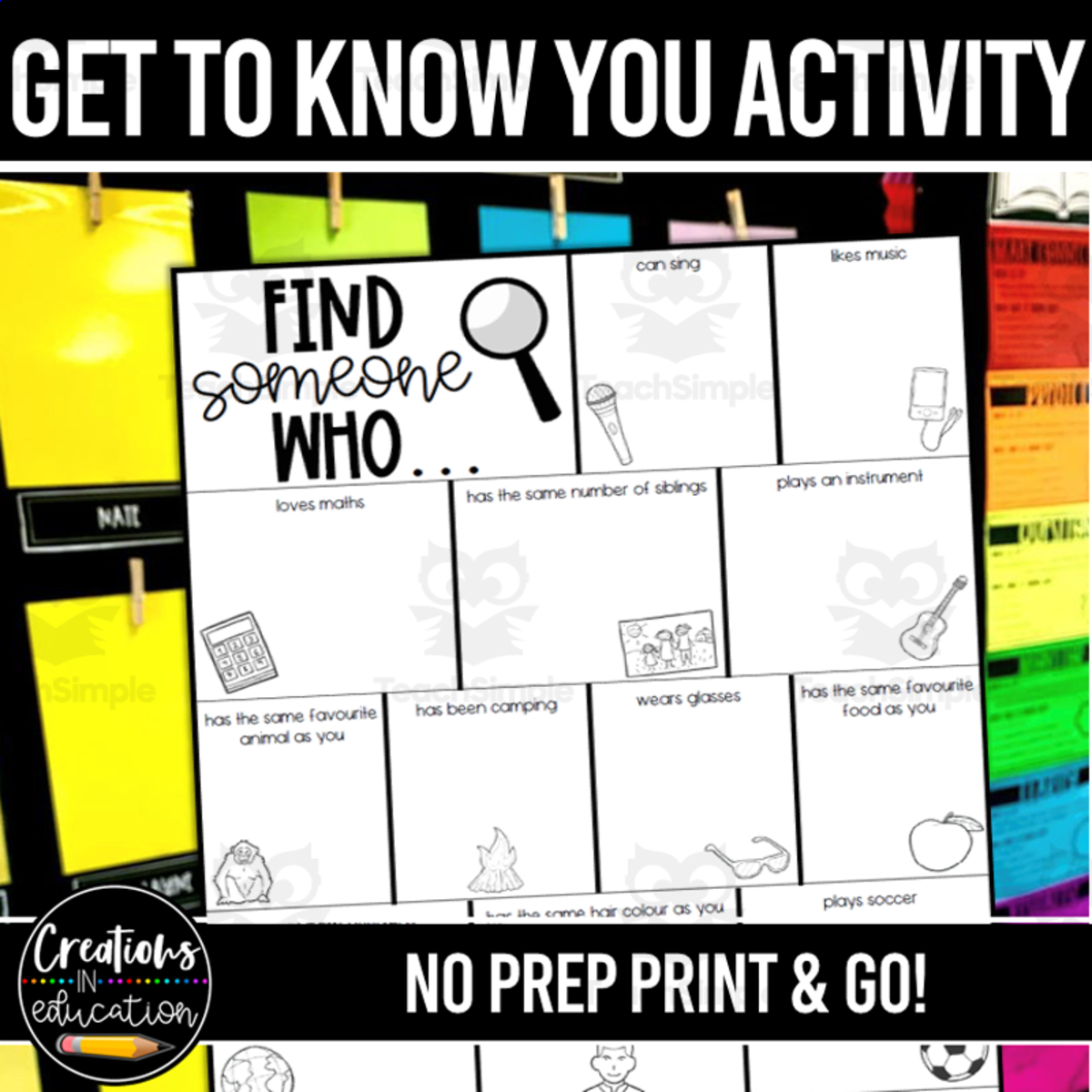An educational teaching resource from Miss Le entitled Back To School Get To Know You Activity downloadable at Teach Simple.